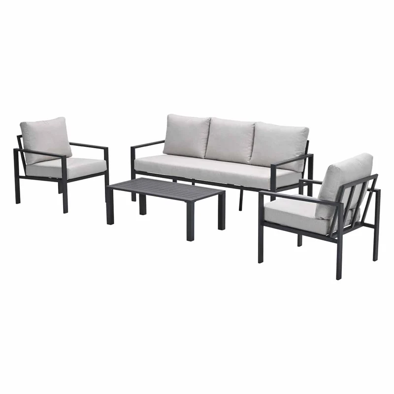 Garden Impressions Springs aluminium loungeset - carbon black - desert sand