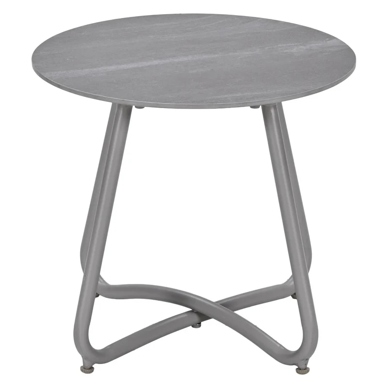 Garden Impressions Vento bijzettafel tuin - Ø45 cm taupe - aluminium/Centostone