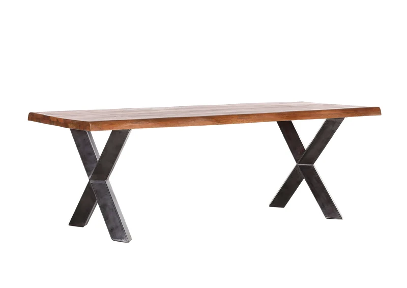 Esstisch Mango Massivholz + Dicke X Gestell 200x100cm
