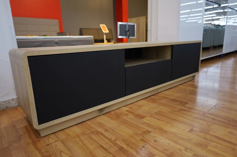 Tv-Unterschrank Vitrine Kommode + Holz Optik + Soft Close