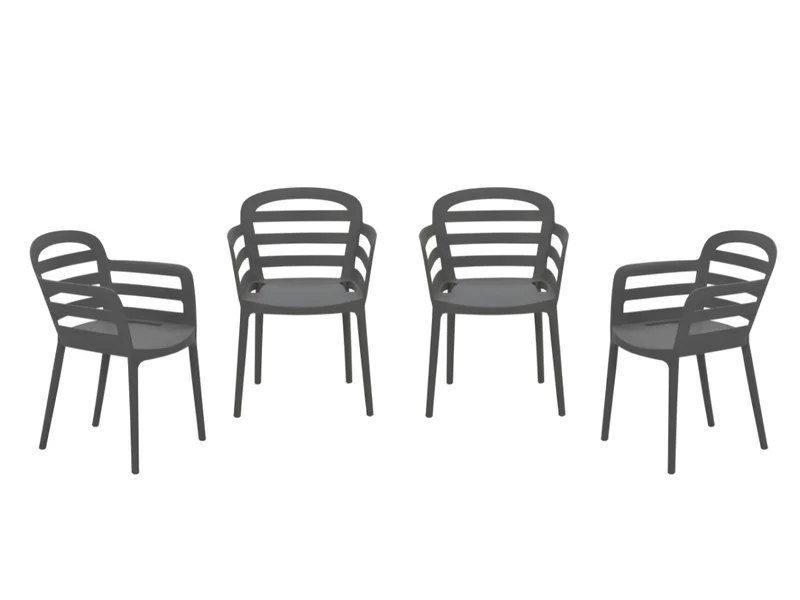 Garden Impressions Formello tuinstoelen set van 4 antraciet