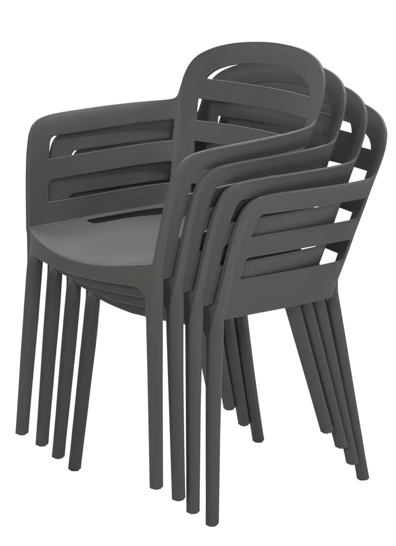 Garden Impressions Formello tuinstoelen set van 4 antraciet