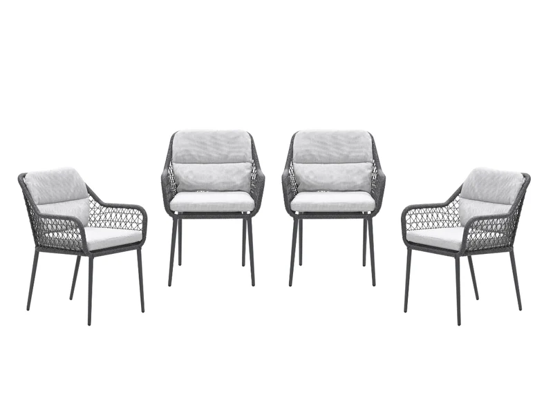 Garden Impressions Toledo tuinstoelen set van 4 donkergrijs