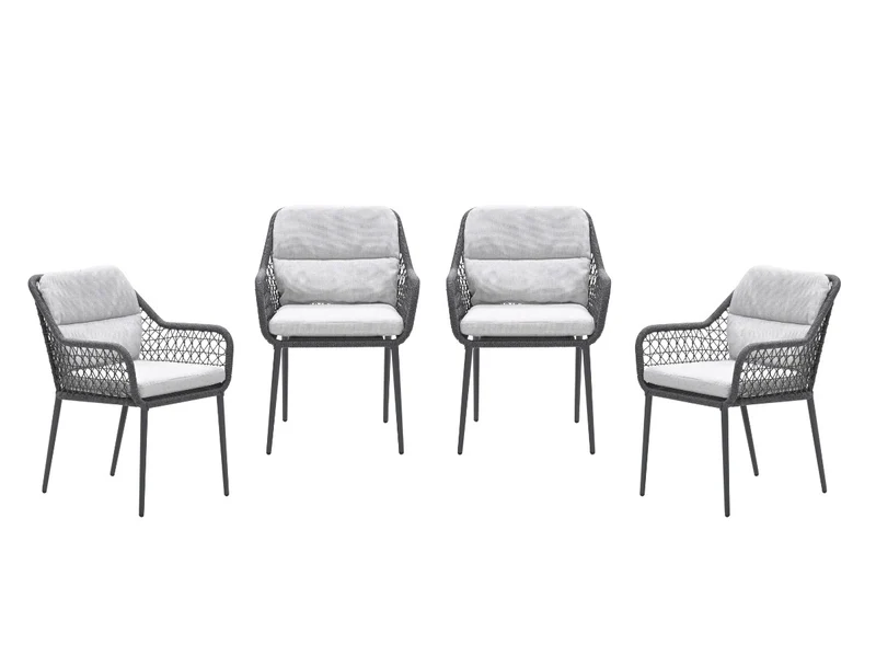 Garden Impressions Toledo tuinstoelen set van 4 donkergrijs