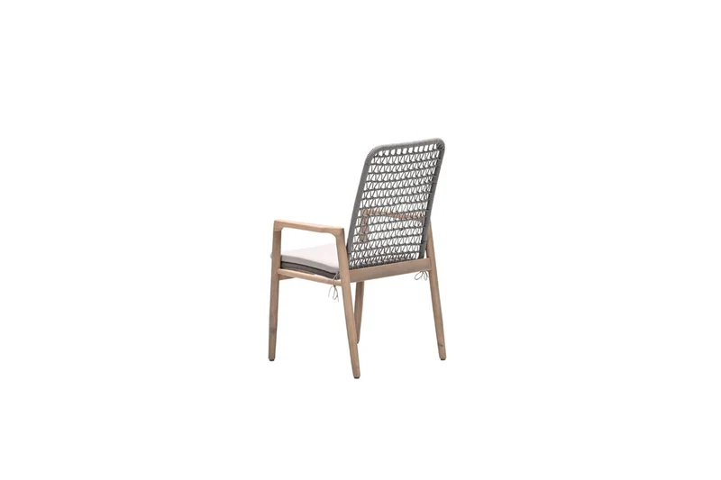 Skala dining fauteuil - acaciahout met white wash - rope taupe - grey sand