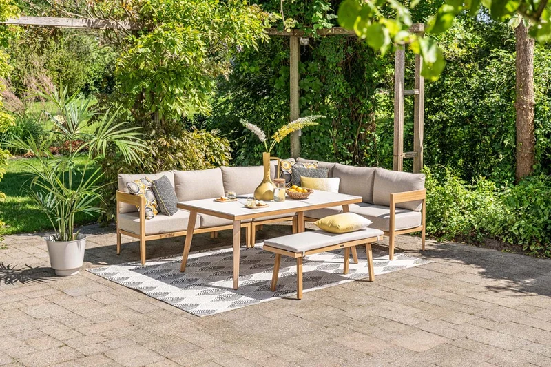Carrara sportbank - light teaklook - gobi sand