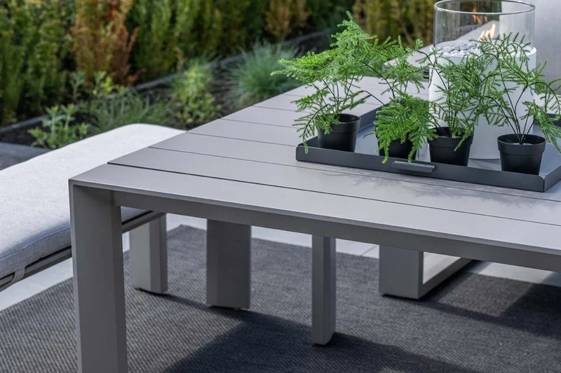 Lounge hoekbank Levanto - 7-persoons - taupe - hoge tafel - 3 delen - Garden Impressions