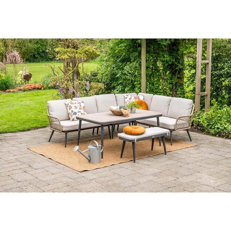 Wicker lounge-diningset Allasio - 9 persoons - Garden Impressions