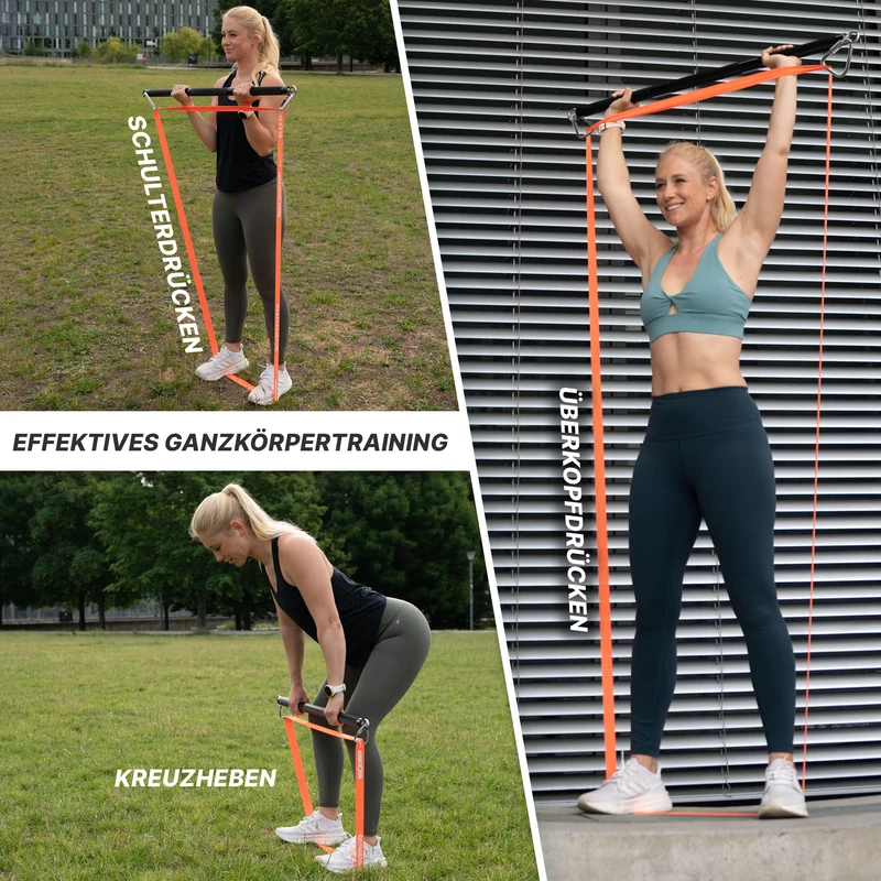 Bänderstange für Fitnessbänder - inkl. Karabiner