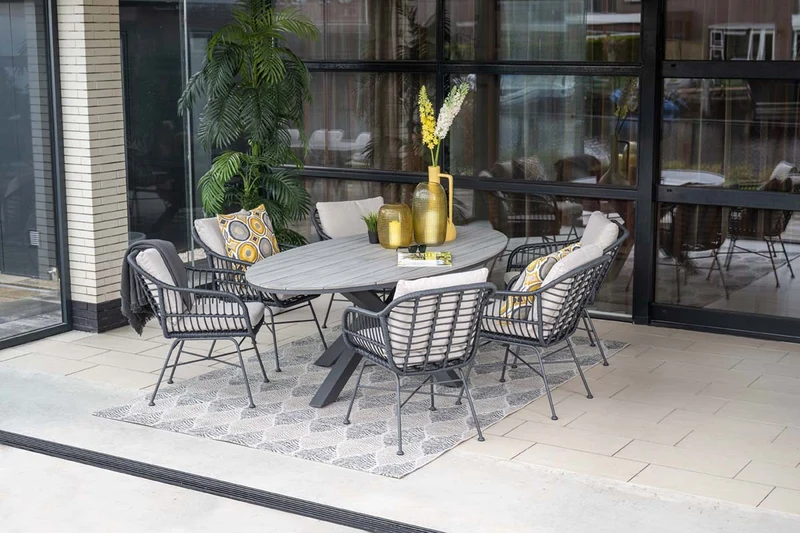 Garden Impressions Margriet tuinstoelen set van 4 zwart