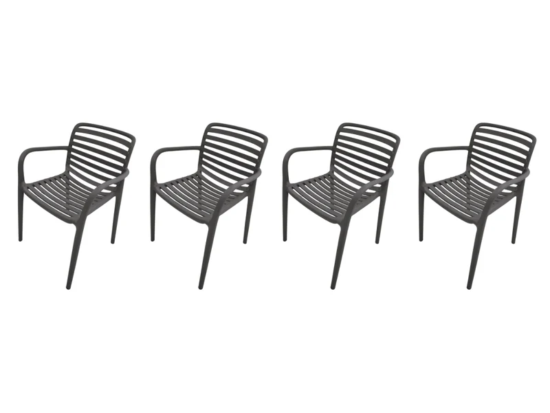 Garden Impressions Nantes tuinstoelen set van 4 – antraciet