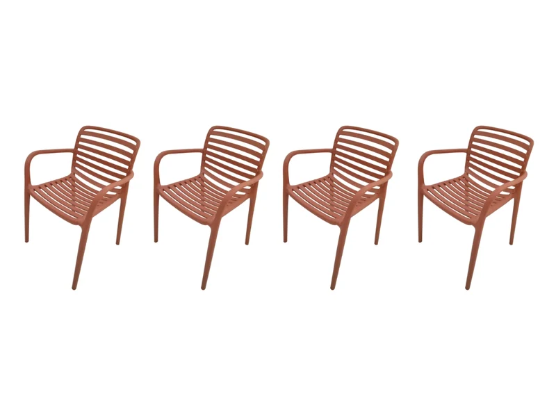 Garden Impressions Nantes tuinstoelen set van 4 – terra