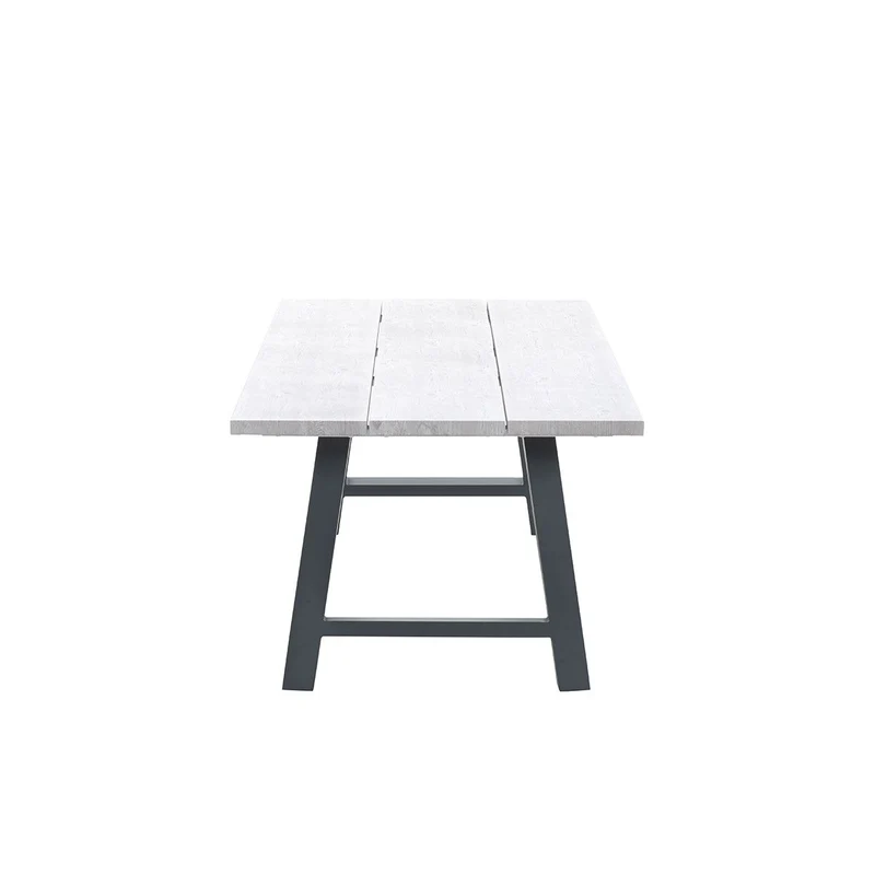 Olympus tafel - 220x100 cm - carbon black - grey teak look