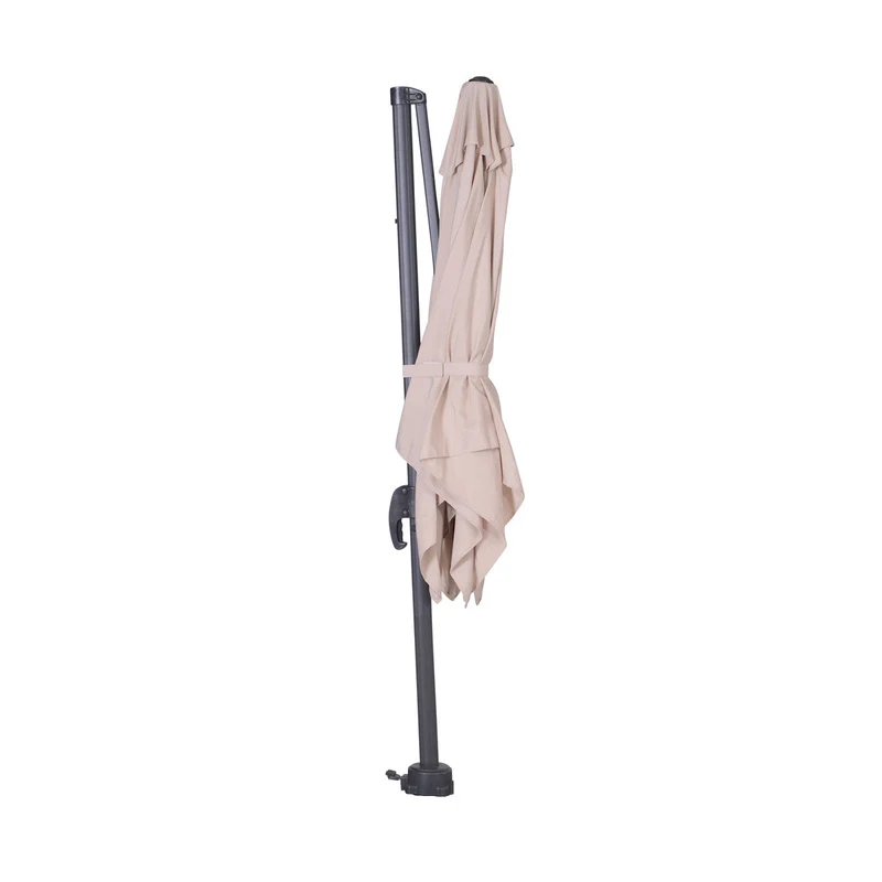 Garden Impressions Hawaii S zweefparasol vierkant 250x250 cm ecru met granieten voet 60 kg en hoes – complete set