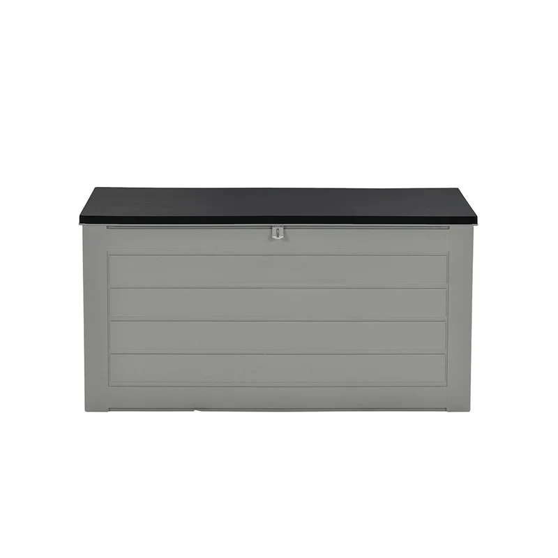 Primo kussenbox - kunststof - 680L - 146,4x71x74,9 cm - donkergrijs - zwart