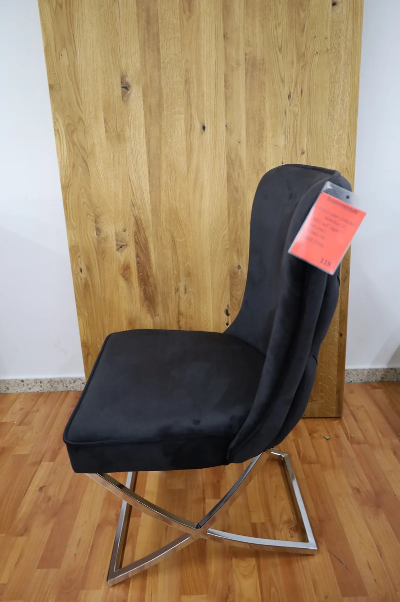 Esszimmerstuhl Stuhl + Samt Stoff + Metall Gestell + Neu auf Lager