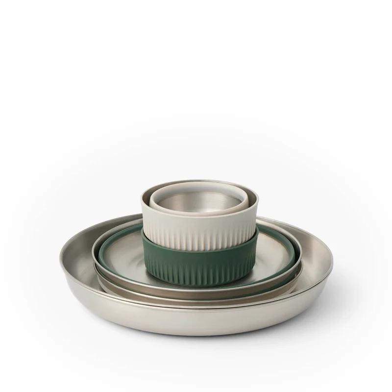 Detour Stainless Steel Collapsible Dinnerware Set - [6 Piece]