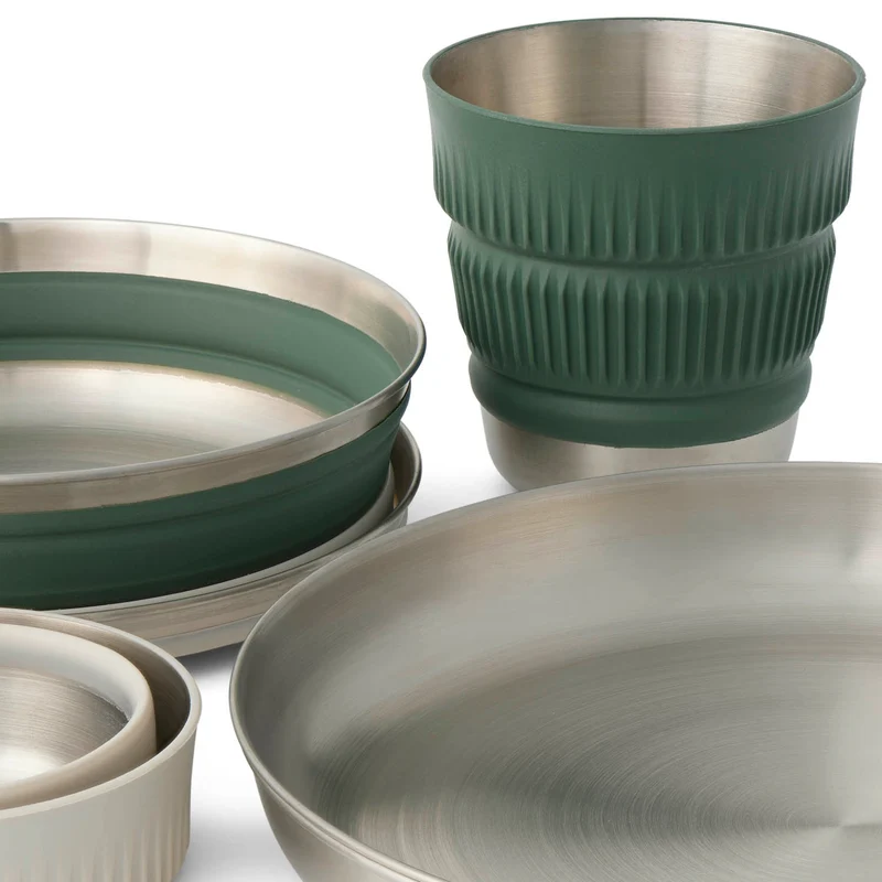 Detour Stainless Steel Collapsible Dinnerware Set - [6 Piece]
