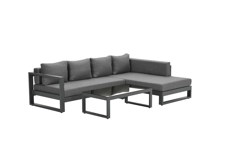 Garden Impressions Esmee loungeset 3-delig - links - carbon black/ mystic grey