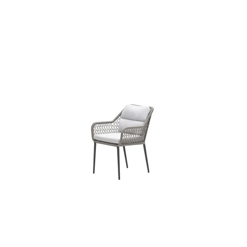 Toledo dining tuinstoel carbon black rope taupe