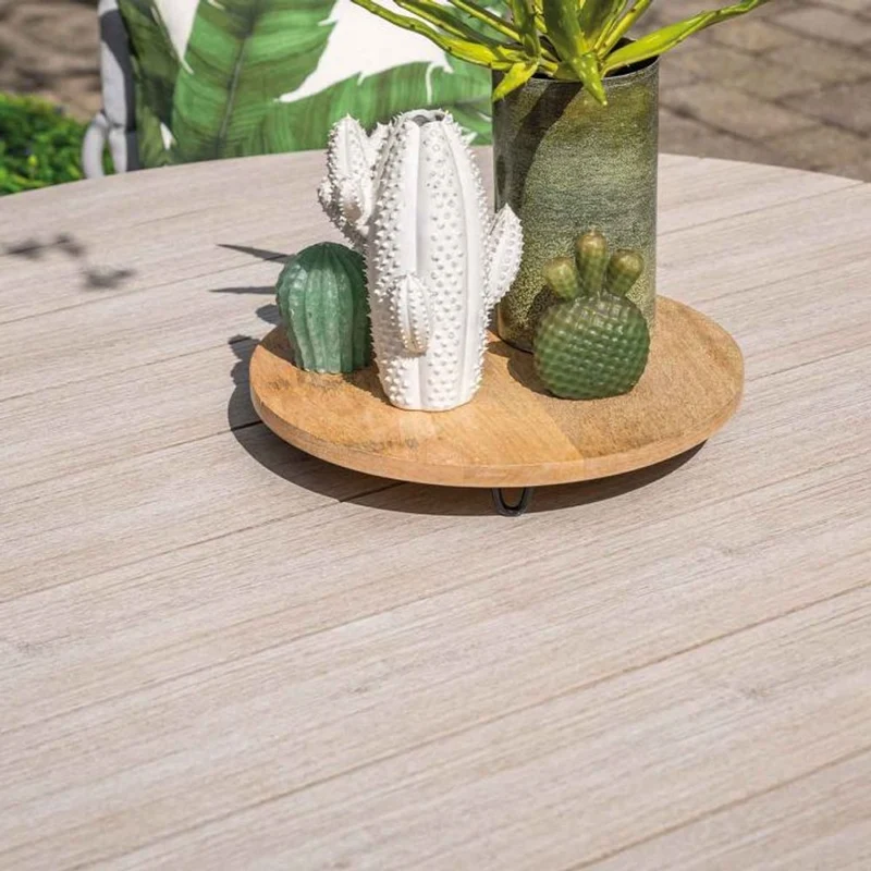 Osborne verstelbare tuinset 6-delig vintage willow met Edison tuintafel rond 148 cm light teak vironwood