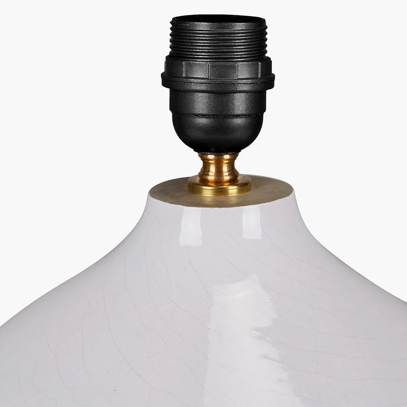 Willow White Leaf Detail Stoneware Table Lamp Base with Lino 40cm White Self Lined Linen Cylinder Lampshade