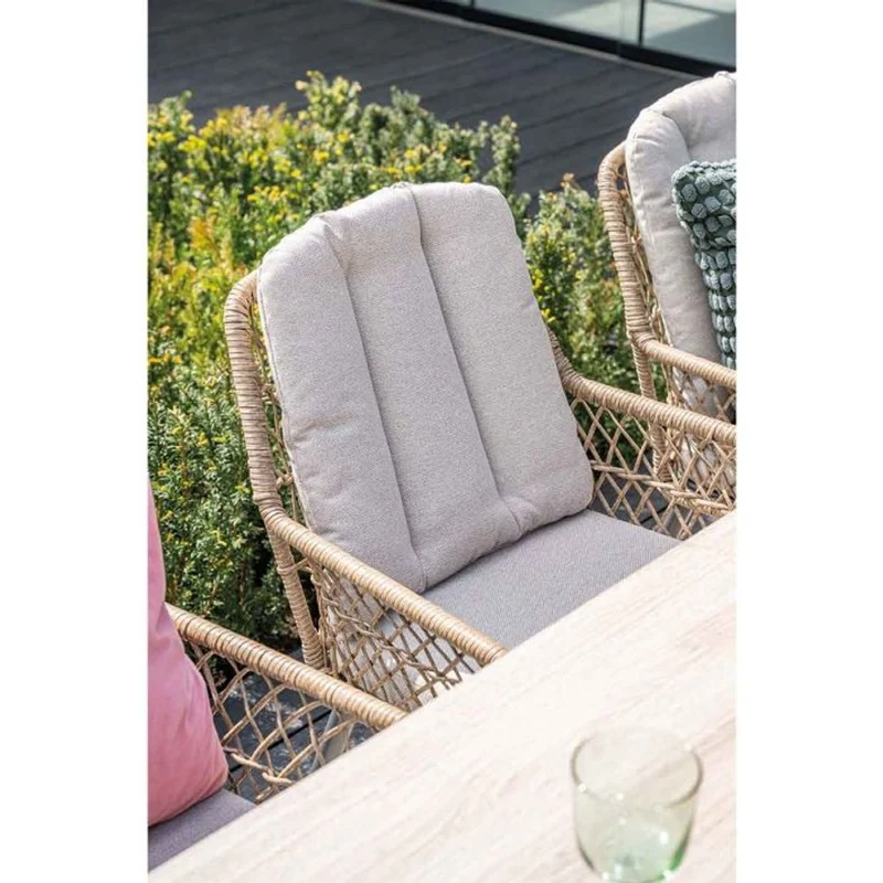 Allasio tuinset 7-delig carbon black met Vigo tuintafel 230x100 cm light teak vironwood