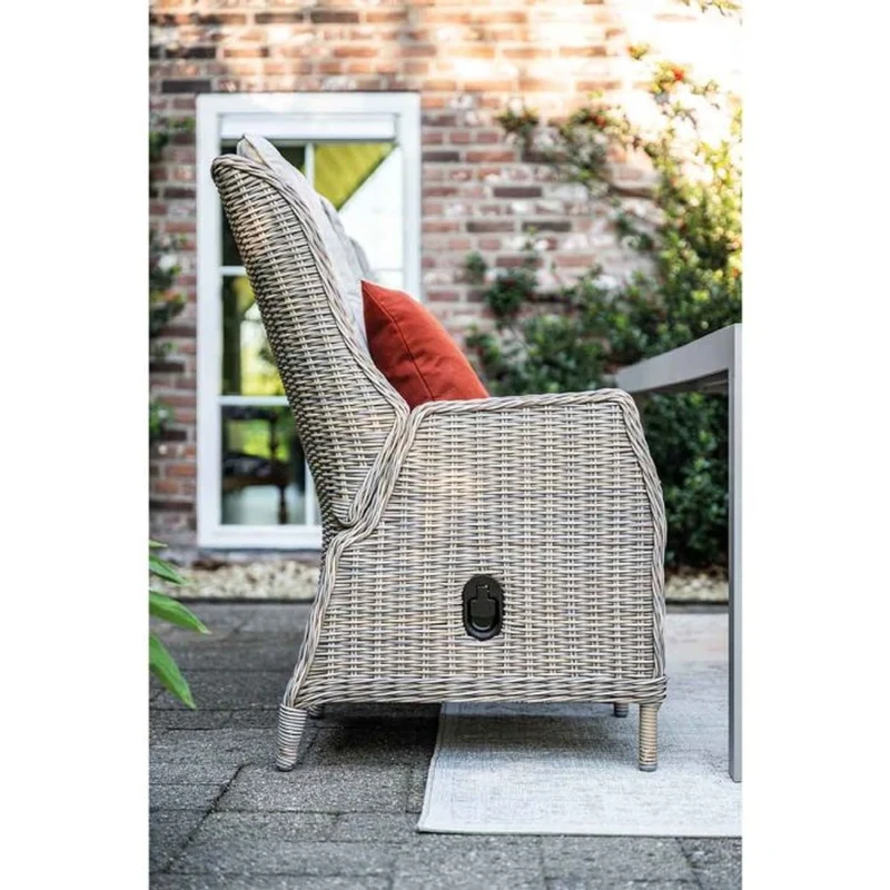 Osborne verstelbare tuinset 7-delig vintage willow met Latina uitschuifbare tuintafel 180/230x100 cm taupe