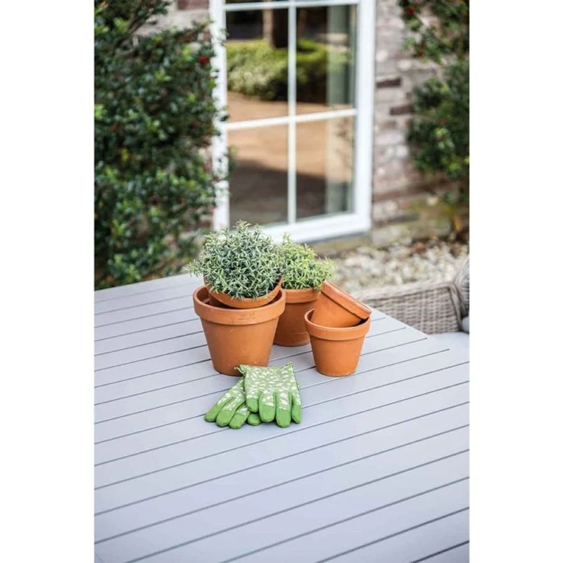 Osborne verstelbare tuinset 7-delig vintage willow met Latina uitschuifbare tuintafel 180/230x100 cm taupe