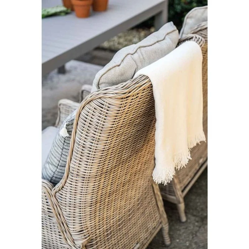 Osborne verstelbare tuinset 7-delig vintage willow met Latina uitschuifbare tuintafel 180/230x100 cm taupe