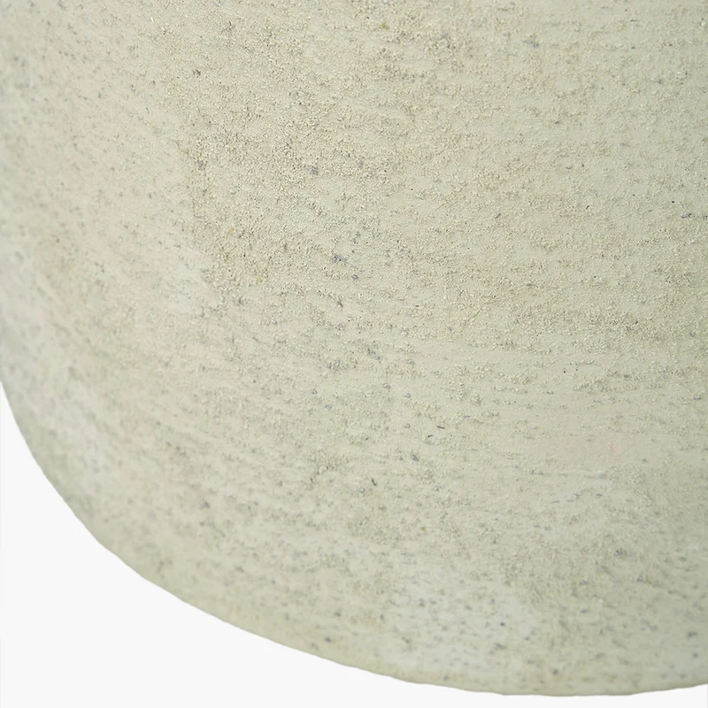 White Textured Terracotta Decorative Vase with Handles Large