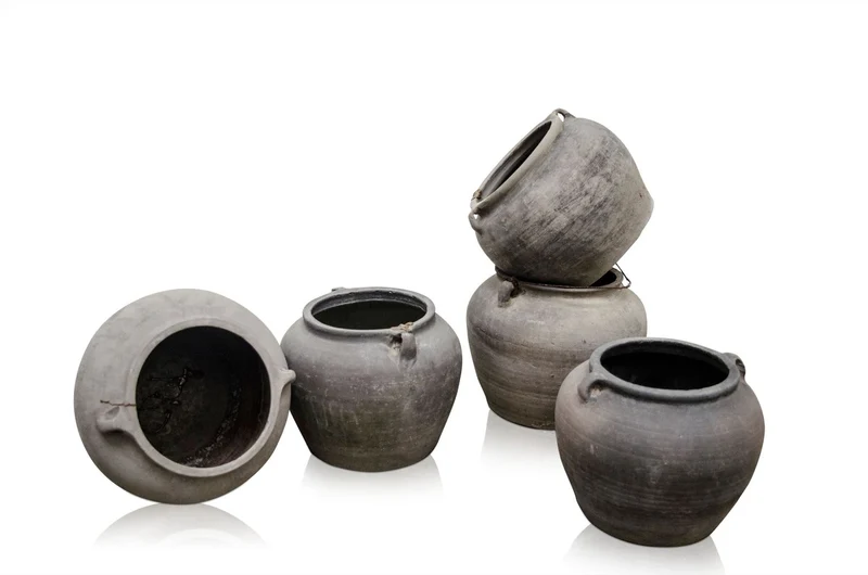 Casa Padrino Luxus Vase Terrakottafarben Ø 25 x H. 23 cm - Kleine Terrakotta Vase im Antik Look - Luxus Deko Accessoires