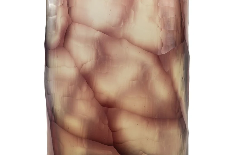 Casa Padrino Luxus Kerzenhalter Lila Ø 17,5 x H. 27,5 cm - Großes Windlicht aus massivem Farbglas in Lila und Klar, auch als Vase verwendbar - Luxus Deko Accessoires