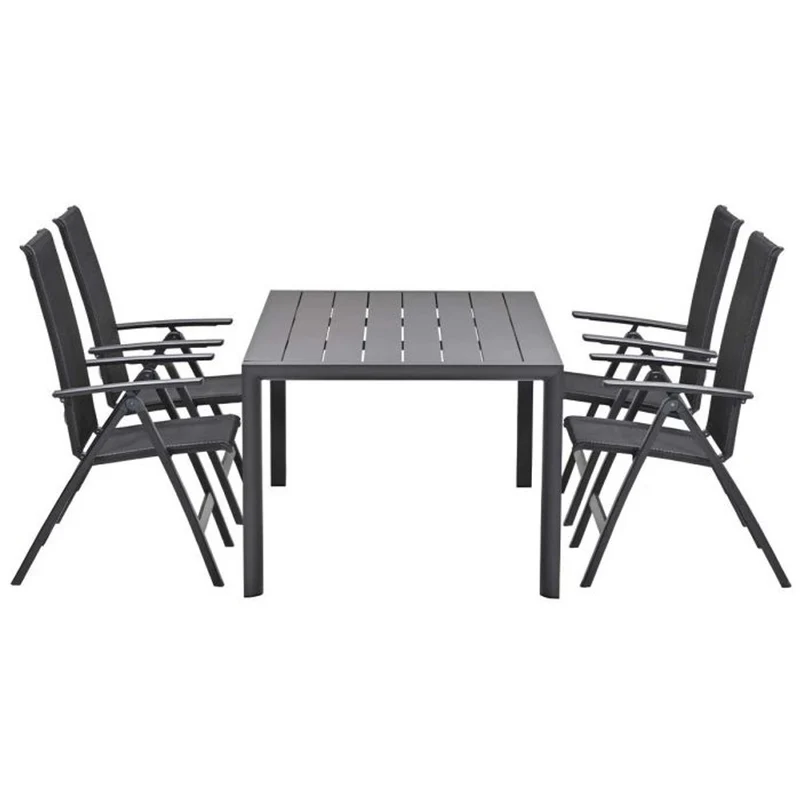 Gosford tuinset 5-delig verstelbaar donker grijs 180x100 cm