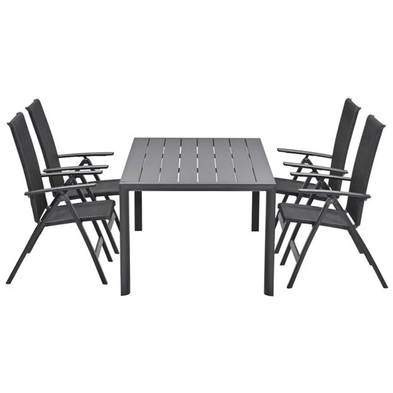 Gosford tuinset 5-delig verstelbaar donker grijs 180x100 cm