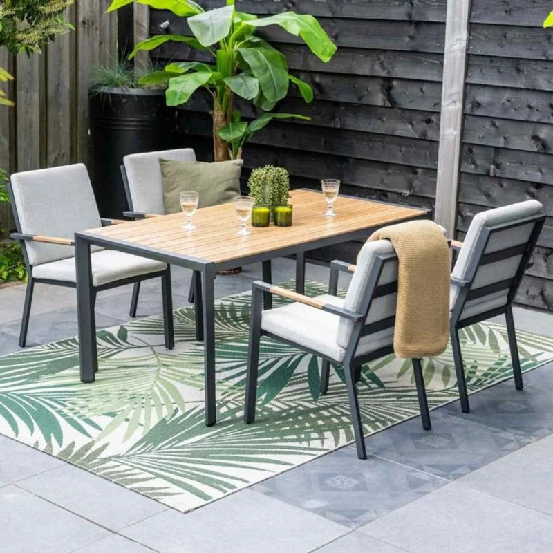 Felini tuinset 5-delig carbon black met Felini tuintafel