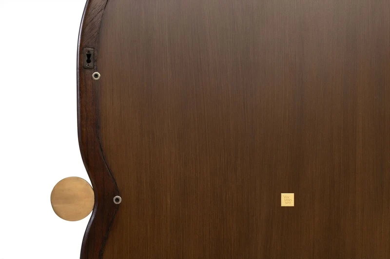 Casa Padrino Luxus Wandspiegel Braun / Gold 73,5 x 3 x H. 105 cm - Großer Wandspiegel Touma XL mit Rahmen aus Mindi-Holz und Messing - Luxus Deko Accessoires