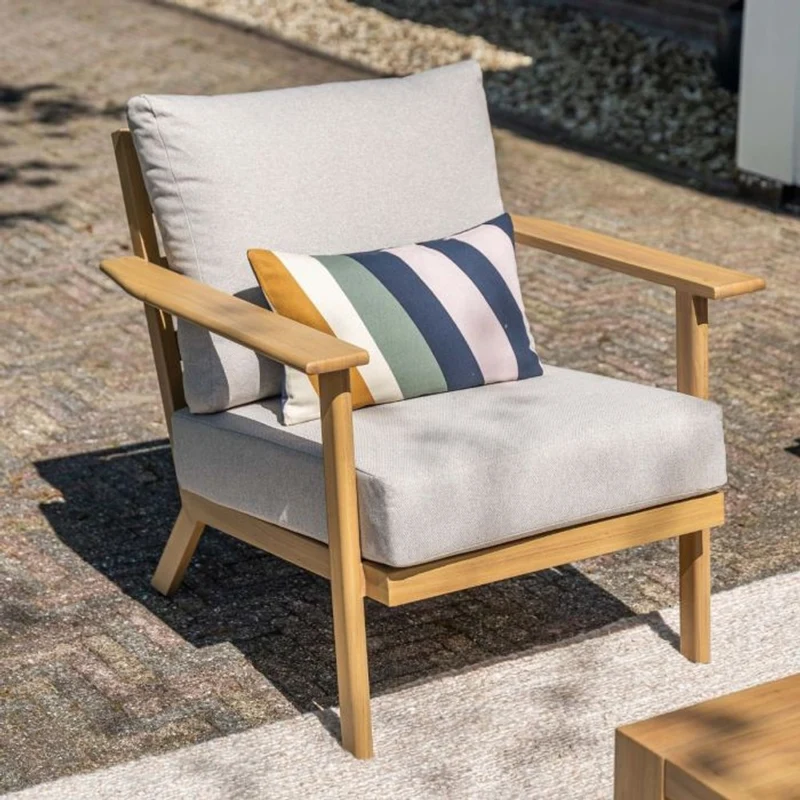Garden Impressions Chicago lounge fauteuil natural teak look desert sand