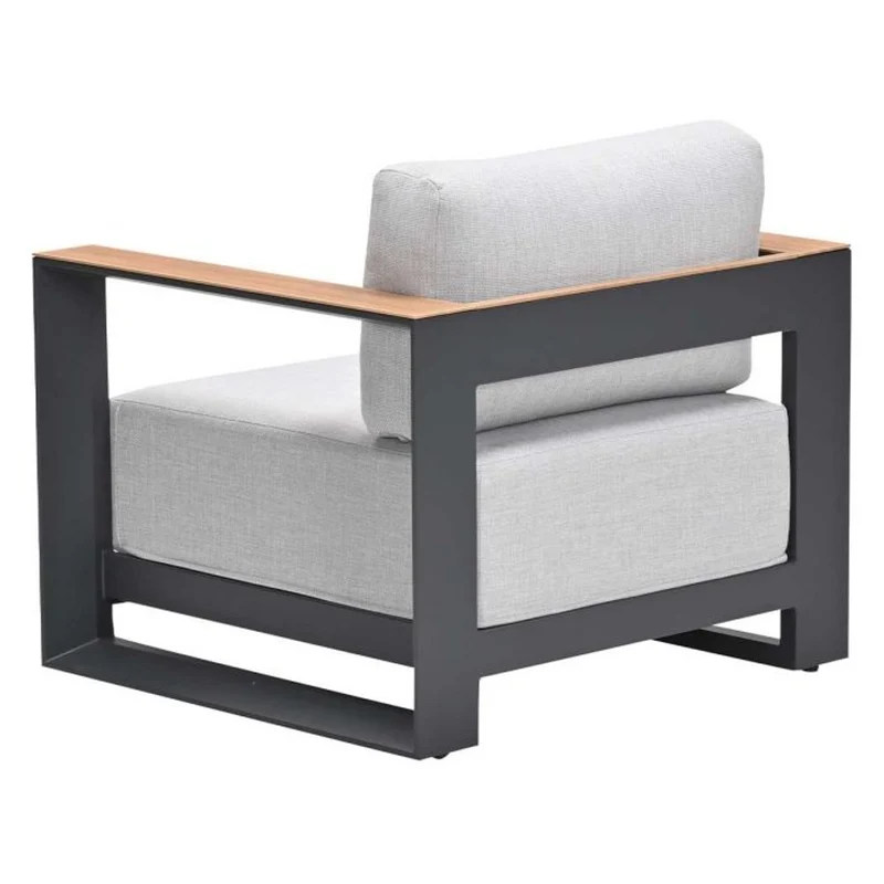 Garden Impressions Levanto lounge fauteuil carbon black valley sand light teaklook