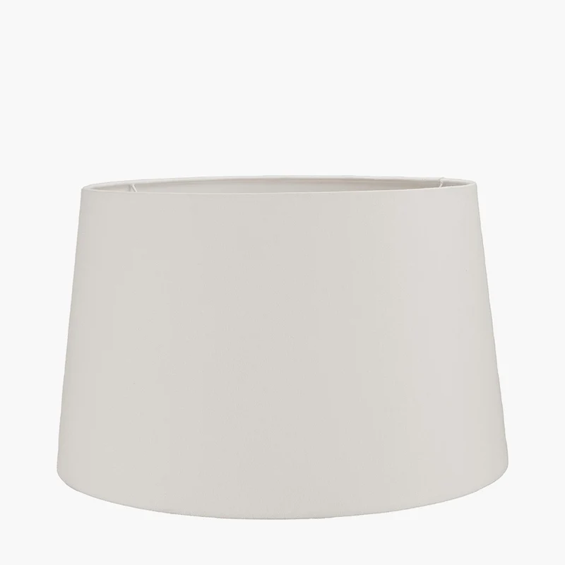 Vulcan Textured Volcanic Effect Grey Small Stoneware Table Lamp Base with Winston 30cm White Handloom Tapered Lampshade