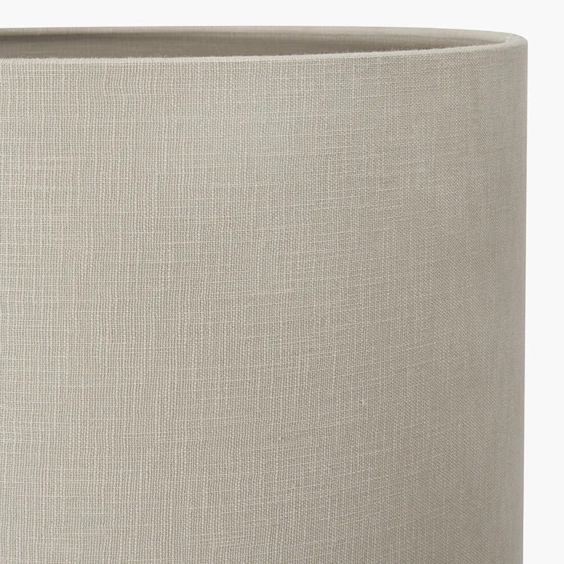 Vulcan Textured Volcanic Effect Grey Small Stoneware Table Lamp Base with Lino 25cm Grey Self Lined Linen Cylinder Lampshade
