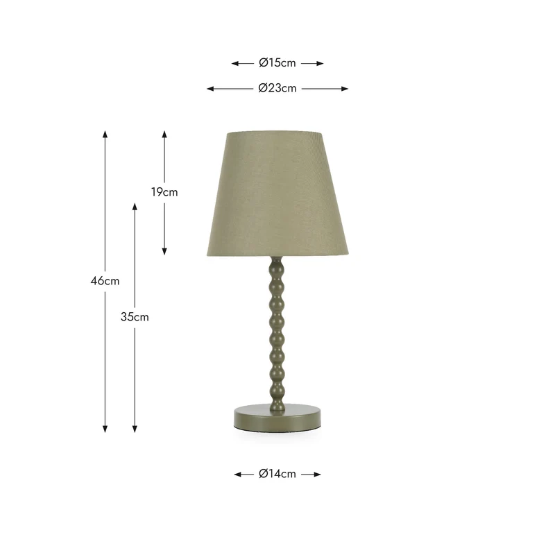 Sophia Olive Metal Bobble Table Lamp