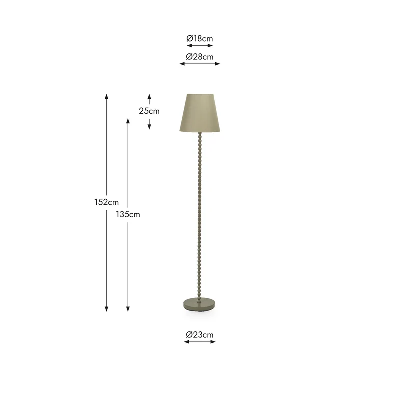 Sophia Olive Metal Bobble Floor Lamp