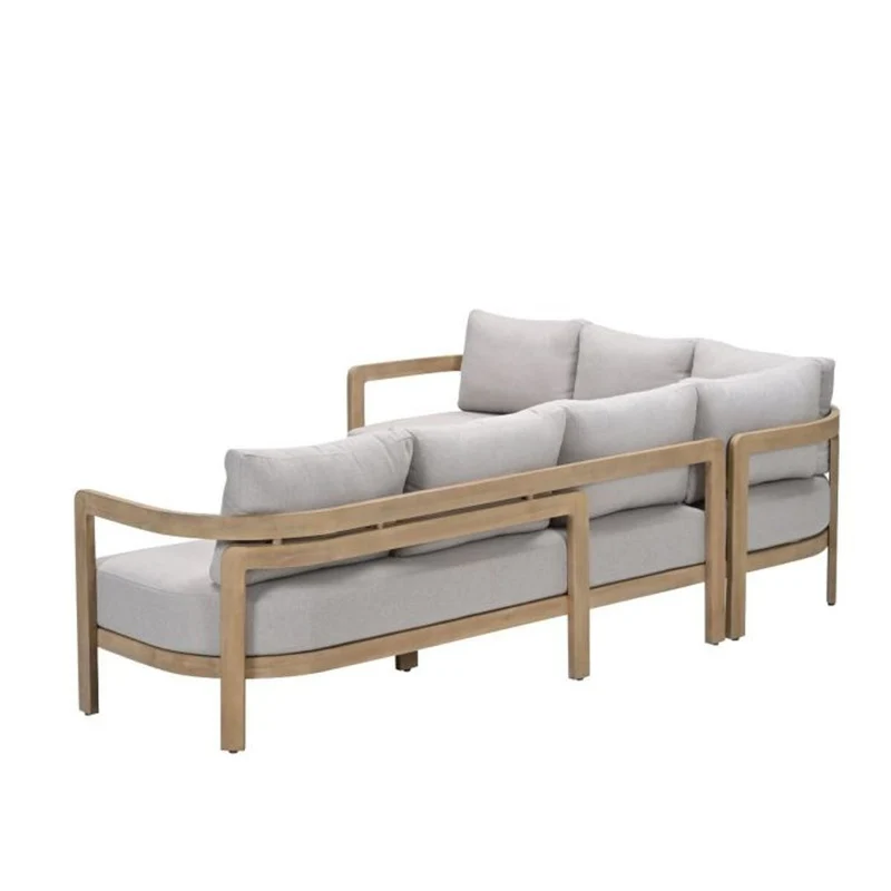 Garden Impressions Ibiza lounge-dining set 2-delig links acacia white wash grijs zand