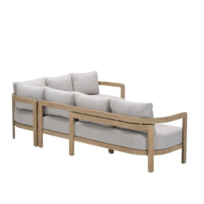 Garden Impressions Ibiza lounge-dining set 2-delig rechts acacia white wash grijs zand