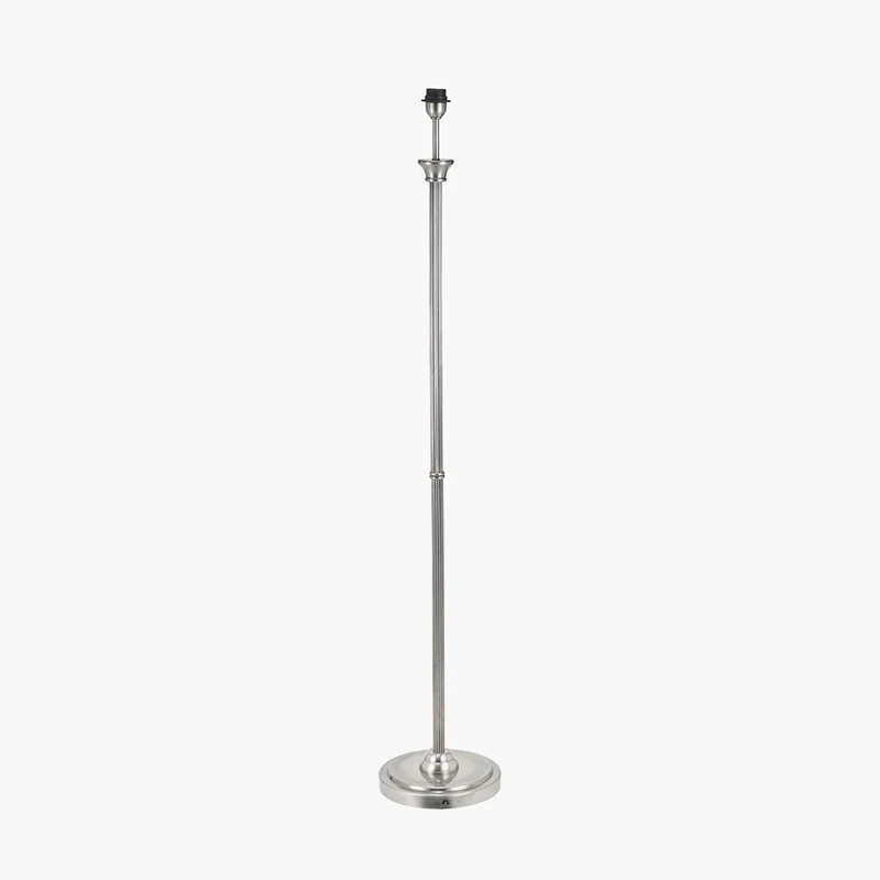 Salvatore Antique Silver Metal Floor Lamp Base with Malia 45cm Olive Green Mushroom Pleat Scalloped Tapered Lamp Shade