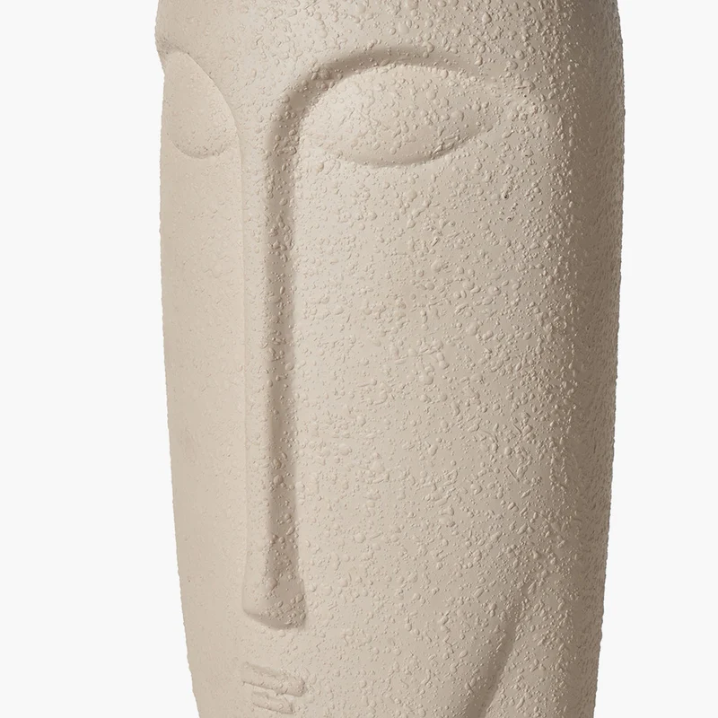 Rushmore Cream Texture Ceramic Table Lamp With Face Detail