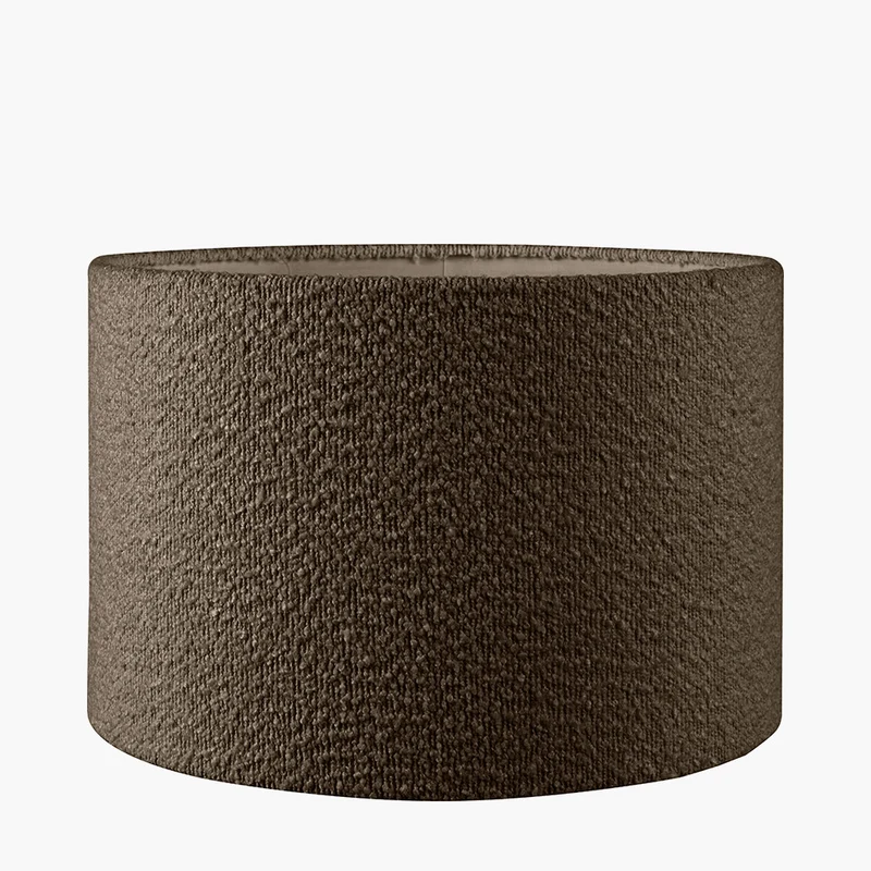 Rouen 45cm Mocha Brown Boucle Cylinder Lampshade