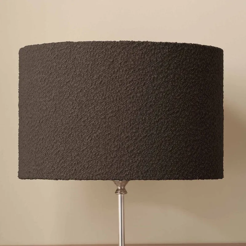 Rouen 45cm Mocha Brown Boucle Cylinder Lampshade
