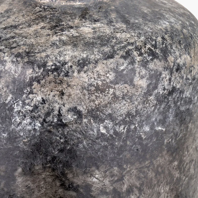 Vulcan Textured Volcanic Effect Grey Small Stoneware Table Lamp Base with Coast 30cm Cream Calico Tapered Lampshade
